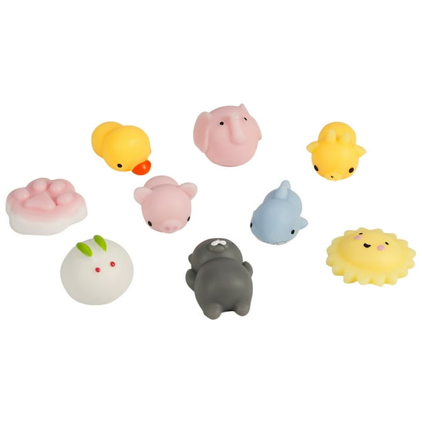 KINGYAO Squishies Squishy Toy 24pcs Party Favors for Kids Mochi Squishy Toy  moji Kids Mini Kawaii squishies Mochi Stress Reliever Anxiety Toys Easter  Basket Stuffers fillers with Storage Box