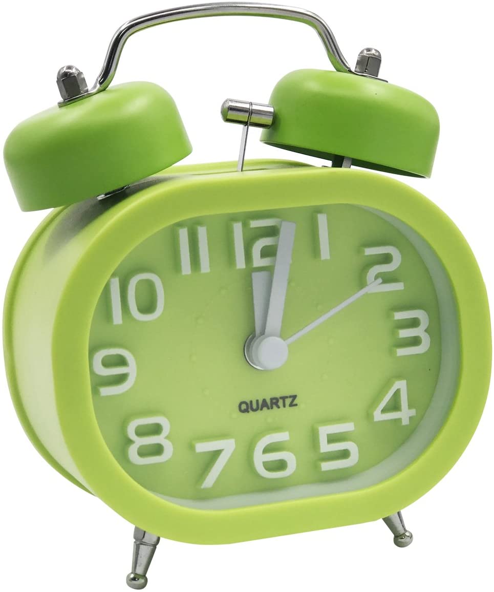 Alarm Clock Analog Double Bell Alarm Clock, Novelty Bell Alarm Clock No Ticking Silent Quartz