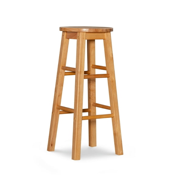 Linon McMullen 29" Backless Indoor Round Bar Stool, Natural