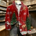 thumbnail image 2 of oelaio Corduroy Blazers for Men Ugly Christmas Single Breasted Suit Jackets Slim Fits Lapel Button Sport Coat Holiday Party Suit Jacket Xmas Graphic Blazer Jackets Yellow XXXL, 2 of 8