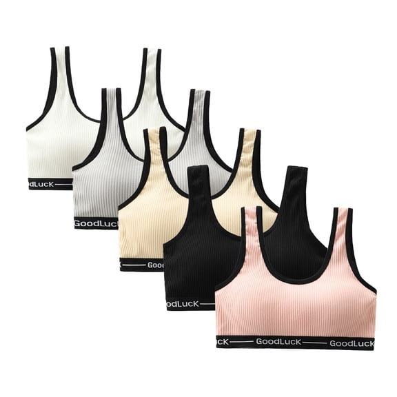 Teen Girls' Everyday Bra 11-15 Teen Student Teens & Big Girls Sports Training Bras Wire Free Push Up Adjustable Straps Fixed Pads