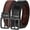 Black/Dark Brown, variant on Fianmy Men's Reversible Belt 1 Piece, 1 3/8" Leather Dress Casual Belt for Men, Trim to Fit for Elegant Style