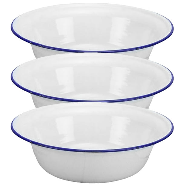 Cuenco esmaltado Vintage, cuenco de sopa de gran capacidad, ensaladera, cuenco de comida multifunción, 3 uds.