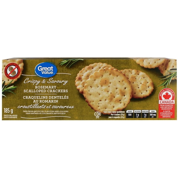Great Value Rosemary Scalloped Crackers, 185 g