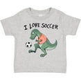 thumbnail image 3 of Inktastic I Love Soccer-dinosaur in Orange Boys or Girls Toddler T-Shirt, 3 of 5