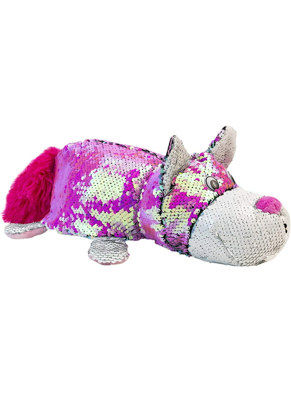 FlipaZoo FB Flipquins - Pink Cat/Mouse - Plush Comes with Reversible Sequin Body