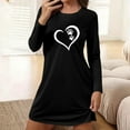 thumbnail image 1 of HongQid Women's Sleepshirt Dress Comfortable Nightshirt Nightgown Long Sleeve Love Heart Graphic Sleepwear, 1 of 6