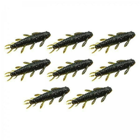 colaxi 3x8Pcs Soft Fishing Lures Professional Lifelike Grub Jig Artificial Lures Black Green