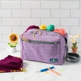 thumbnail image 4 of PAVILIA Knitting Bag for Crocheting, Small Crochet Bag Organizer, Yarn Storage Holder for Knitter, Crossbody Knitting Project Bag for Yarns Crochet Accessories, Gifts For Crocheter Knitter, Purple, 4 of 7