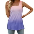 thumbnail image 2 of Summer Tank Tops for Women Square Neck Loose Casual Tank Shirts Flowy Sleeveless Side Slit Tee Shirts Blouses Plus Size, 2 of 5