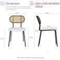 thumbnail image 3 of AODAILIHB Kitchen Chairs Set of 2, Upholstered Dining Armless Chairs, French Country Cane Back Chairs, White, 3 of 8