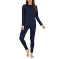 thumbnail image 4 of American Trends Thermal Underwear for Women Long Johns Women with Fleece Lined Base Layer Women Cold Weather Thermals Top and Bottom Set Medium Navy Blue, 4 of 5