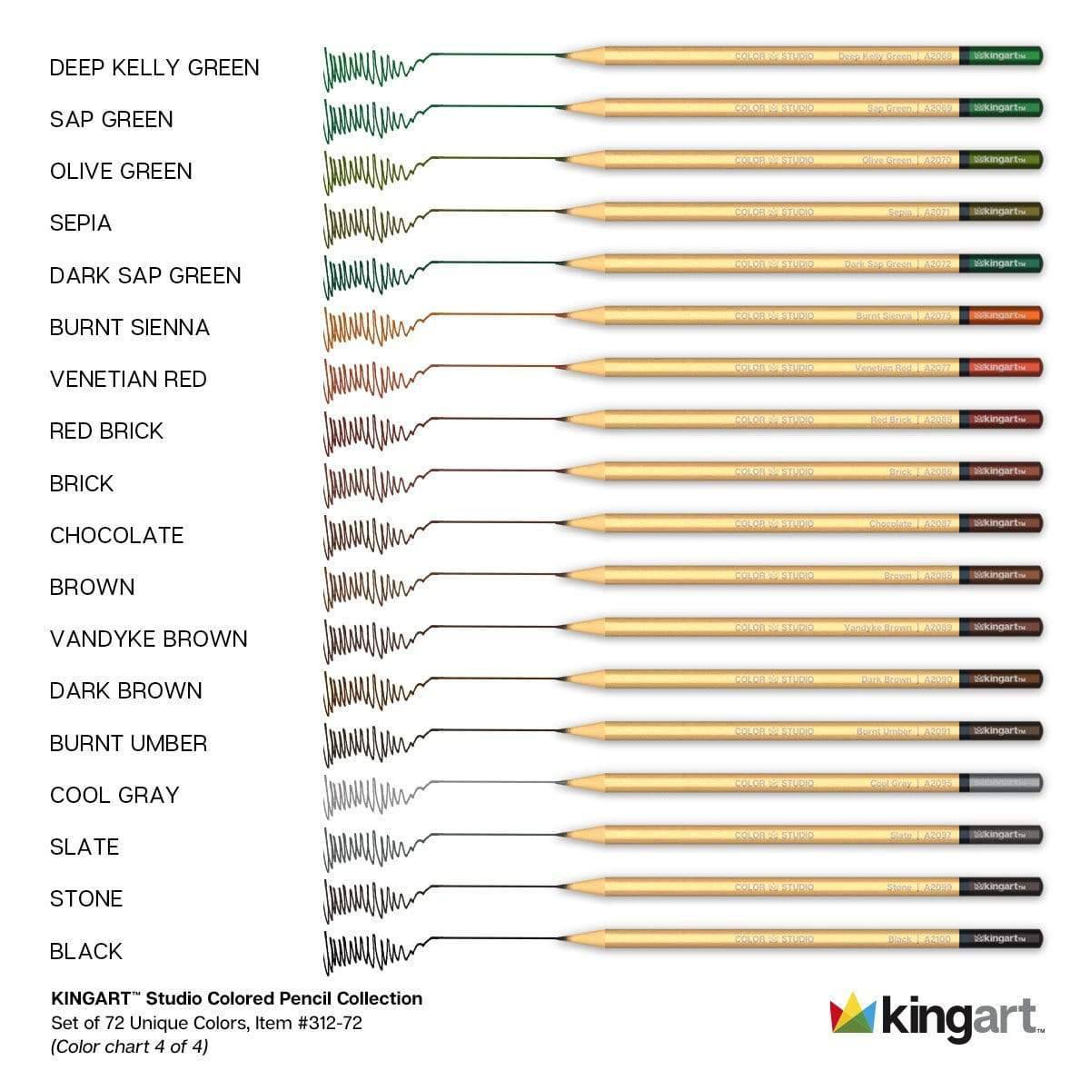 KINGART Studio 72-Color Wax-Based Colored Pencils photo 7