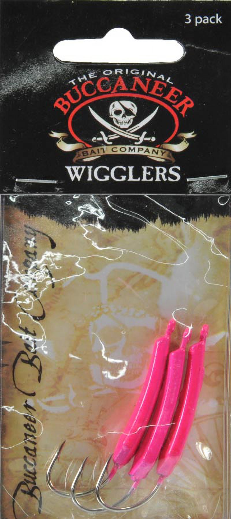 Buccaneer Wiggler Jig with Stinger Hook, Pink, 1/4 oz, 3 Count