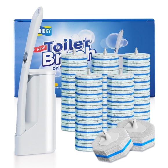 Sistema de limpieza de escobillas de baño desechables Hohoye con 50 almohadillas