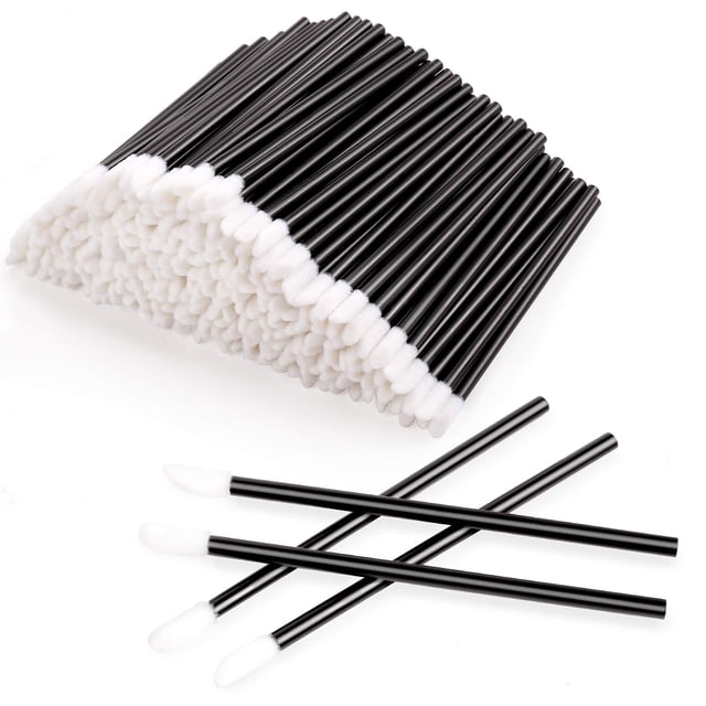 Pinceles desechables para labios Pincel de maquillaje Aplicadores de brillo labial Varitas de lápiz labial Kits de herramientas Aplicadores de brillo labial Varitas de prueba (negro) 300 piezas Namotu WRLF-381