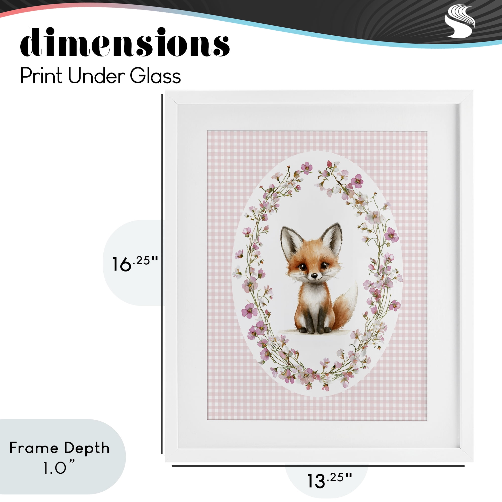 Stupell Industries Fox with Cherry Blossoms White Framed Print Under Glass, design by Christine Simpson Art