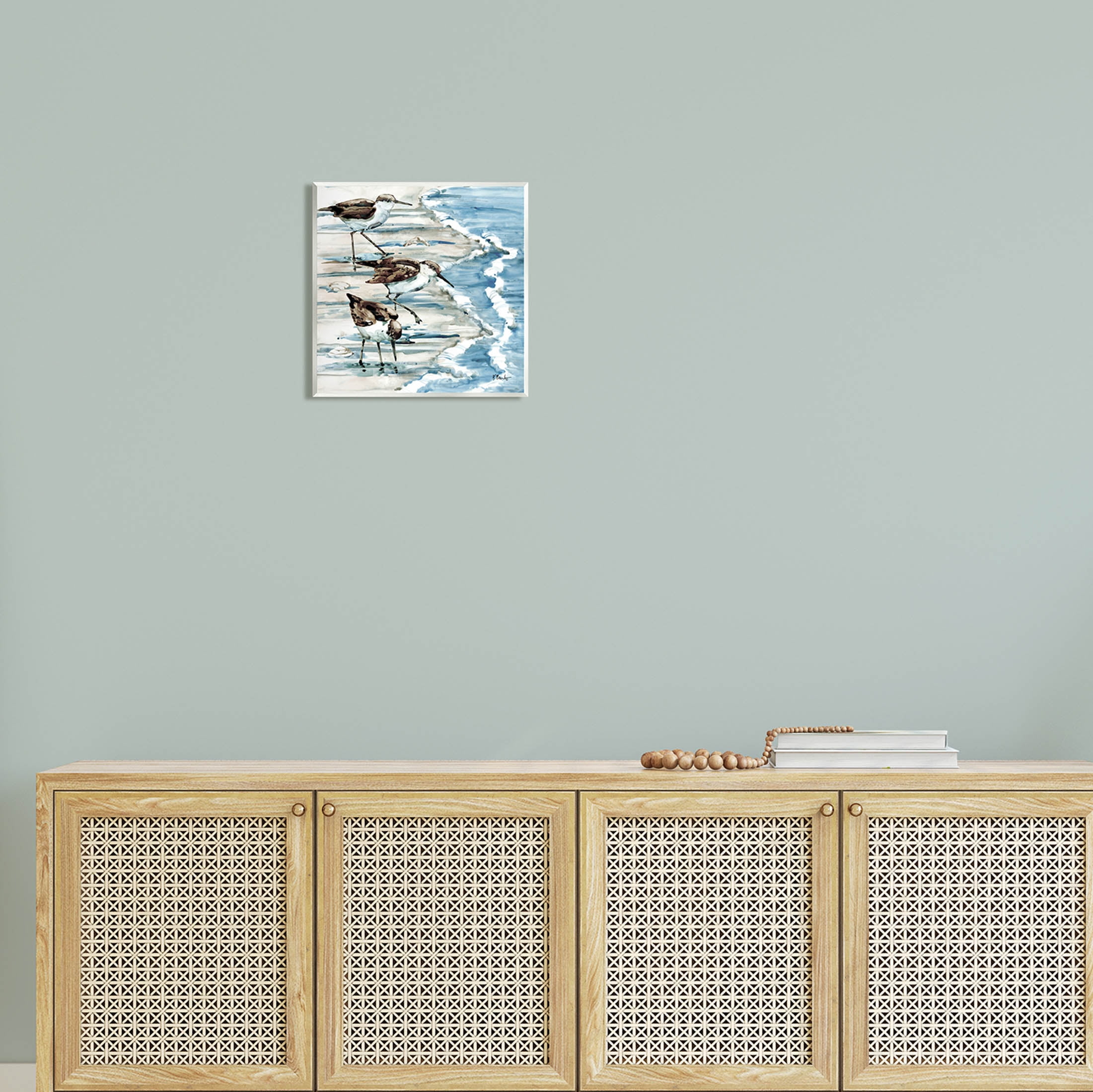 Stupell Industries Rockhampton Sandpipers Beach Ripples Painting Unframed Art Print Wall Art, Design by Paul Brent