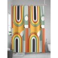 thumbnail image 5 of Shower Curtains for Bathroom-72"x72", Middle Century Geometric Art Waterproof Bath Curtain Grommet Shower Curtain Set with Hooks, Retro Nordic Abstract Arch Washable Bath Accessories, 5 of 6