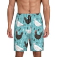 thumbnail image 2 of Picia Lovely Roosters Pajama Shorts for Men, Men's Pajama Bottoms, Sleepwear,Short Pajama Pants-3X-Large, 2 of 9
