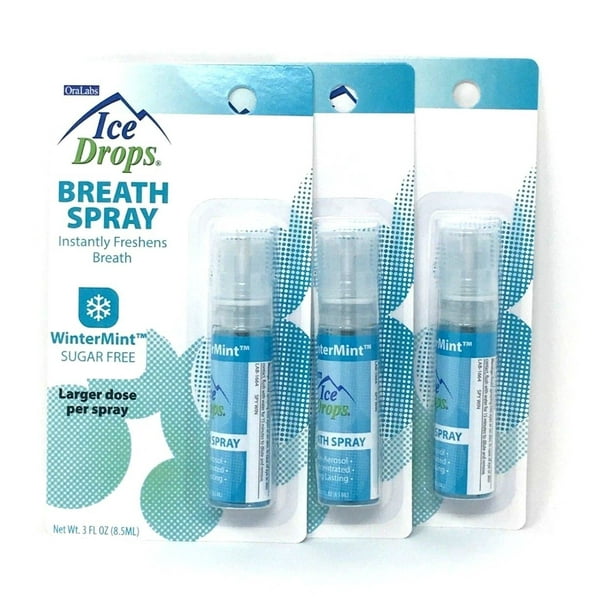 OraLab Ice Drops Breath Spray WinterMint Sugar Free Made in USA (Pack