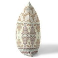 thumbnail image 2 of 18" Off White Orange Aqua Paisley Indoor Outdoor Zipper Throw Pillow, 2 of 4