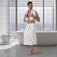 thumbnail image 5 of Colevkie Men's Soft Adjustable Bath Skirt & Shower Towel 2 Pieces Set Polyester Bath Wrap Set Sauna Towel Beach Towel Absorbent Quick Drying Printed Lines Pattern, 5 of 5