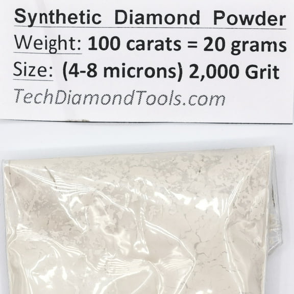 TechDiamondTools Diamond Powder 2.000 Grit 4-8 Microns -100cts,= 20 Grams