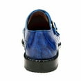 thumbnail image 5 of Belvedere Valiente Men's Shoes Ostrich Leg Double Monk Antique Blue, 5 of 5
