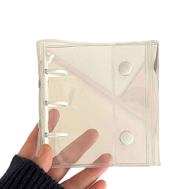 Mini PVC Notebook Binder Cover Planner Loose-Leaf Folder Envelope Cash