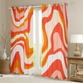 thumbnail image 2 of jejeloiu Geometric Line Blackout Curtains Set of 2 (52x84 Each),Modern Minimalist Stripes Window Curtains,Gradient Pink Orange Curtains and Drapes For Teens,Ultra Soft Home Decor, 2 of 6