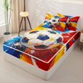 thumbnail image 2 of Homewish Classic Soccer Games Zipper Queen Comforter Set with Fitted Sheet and 2 Pillowcases,Aesthetic Oil Painting Zipper Bedding Set,Multicolor,Black Reversible,4pcs, 2 of 8