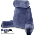 thumbnail image 5 of Medium Husband Pillow - Cover Only - Cozy Microfiber Bed Rest Pillow Cover with Arms - Array of Colors - Generous Side and Back Pockets - Perfect Fit for Your Favorite Comfy Reading Pillow, Dark Blue, 5 of 8