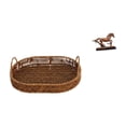 thumbnail image 1 of Escultura De Cesta Tejida De Mimbre, Figura Artística Coleccionable, Adorno De Arte, Frutero Ovalado, Organizador De Cocina, Bandejas Para Platos De Frutas, Cestas De Frutas De Ratán Tejidas, 1 of 8