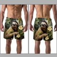 thumbnail image 3 of luoweisi Men's Beach Shorts Quick Dry Swim Trunks with Mesh Lining Sloth S, 3 of 5
