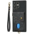 thumbnail image 5 of Nalacover for Samsung S20 Ultra, Slim Case Wallet with Credit Card Holder, Back Flip Premium Leather Magnetic Clasp Kickstand Wirst Hand Strap Shockproof Cover for Samsung Galaxy S20 Ultra, Black, 5 of 7