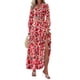 thumbnail image 1 of Vestido PRETTYGARDEN 2025 Floral Maxi de Manga Larga con Escote en V Talla L, 1 of 5