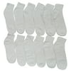 12 Pairs Of excell White Athletic Sports Ankle Socks for Men, Size 10-13