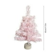 thumbnail image 3 of Tabletop Christmas Tree, Christmas Party Decoration, Artificial Mini Christmas Tree with Lights and Ornaments for Desktop Window Walkway, Pink Color, Plastic Material, 17 Inch Height, 3 of 6