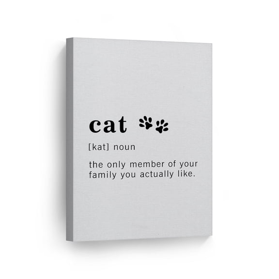 Smile Art Design Funny Noun Dictionary Definition of Cat Canvas Print Inspirational Quote Sign Office Living Room Bedroom Bathroom Wall Decor Wall Art Home Decor Made in USA 40x30