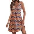 thumbnail image 2 of Ovzne Robes d'Été pour Femmes Robe Décontractée avec Poches Robe de Plage Boho d'Été T-Shirts Robe Col en V Ample Robes de Vacances Imprimées en Liquidation, 2 of 7