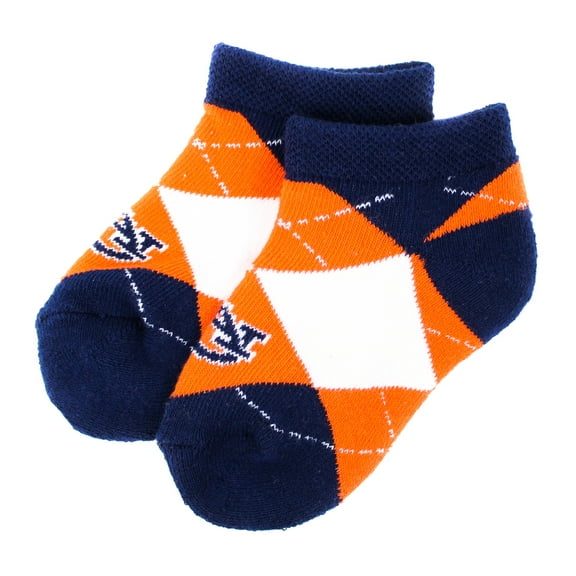Auburn Tigers Baby Argyle No Show Sock