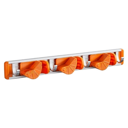

Mop Holder Rack Punch-free Movable Hanger Buckle Clip Design ABS Wall Hanging Broom Organizer for Gardening