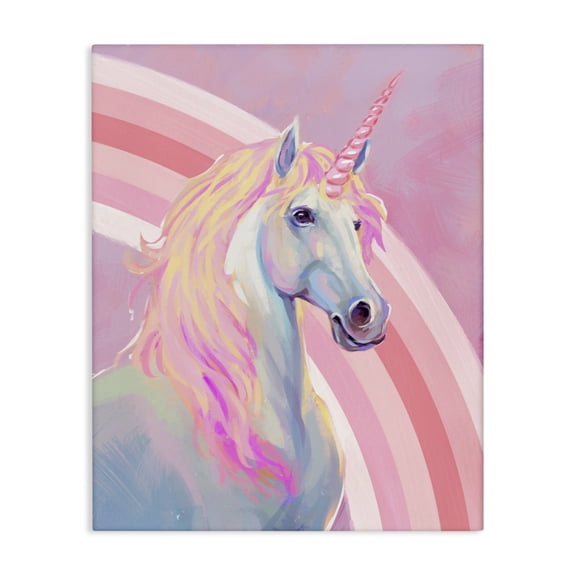 Stupell Industries Contemporary Pastel Pink Unicorn Canvas Art, 16 x 20, by Ziwei Li