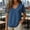 Navy, variant on Afuyipoi Women's 100% Cotton Short Sleeve Linen Top, Casual Double Layer Crepe Loose Blouse, Fashion Solid Color Round Neck Shirt, S-3XL Navy Size M
