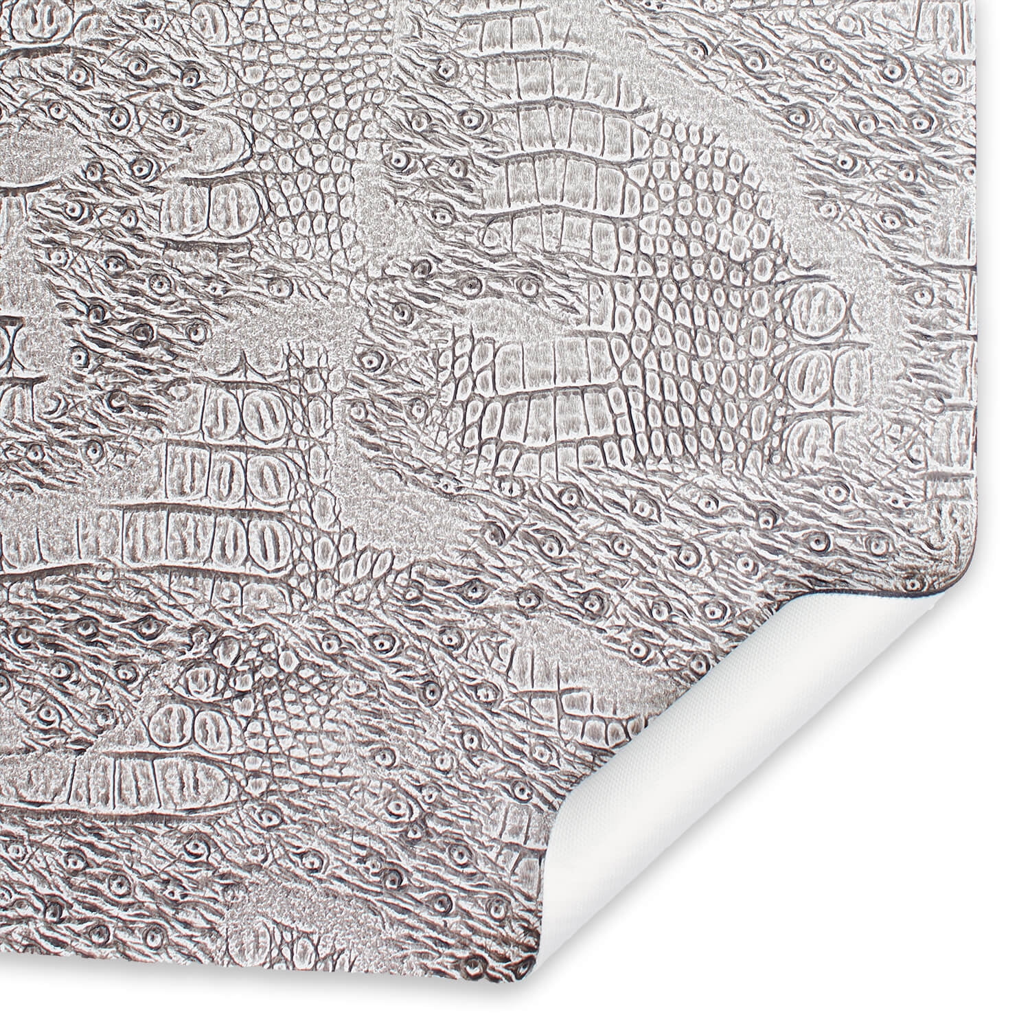 Ottertex® Snakeskin Vinyl Leather 56” PVC Polyester Waterproof Fabric By The Yard - White (1 Yard)