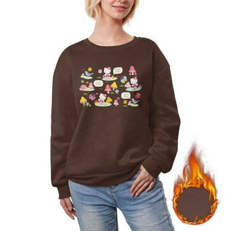 

Hello Kitty Plush And Thickened Women S Niche Casual New Top