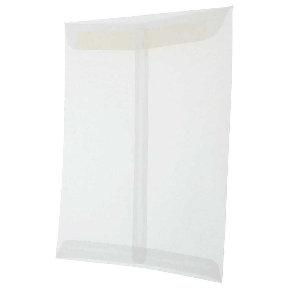 JAM Paper 9 x 12 Open End Translucent Envelopes, Clear, 25 per Pack
