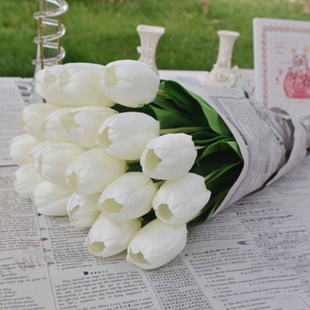 2pcs Living Room Artificial Flowers Home Decorations Tulip Fake Flowers