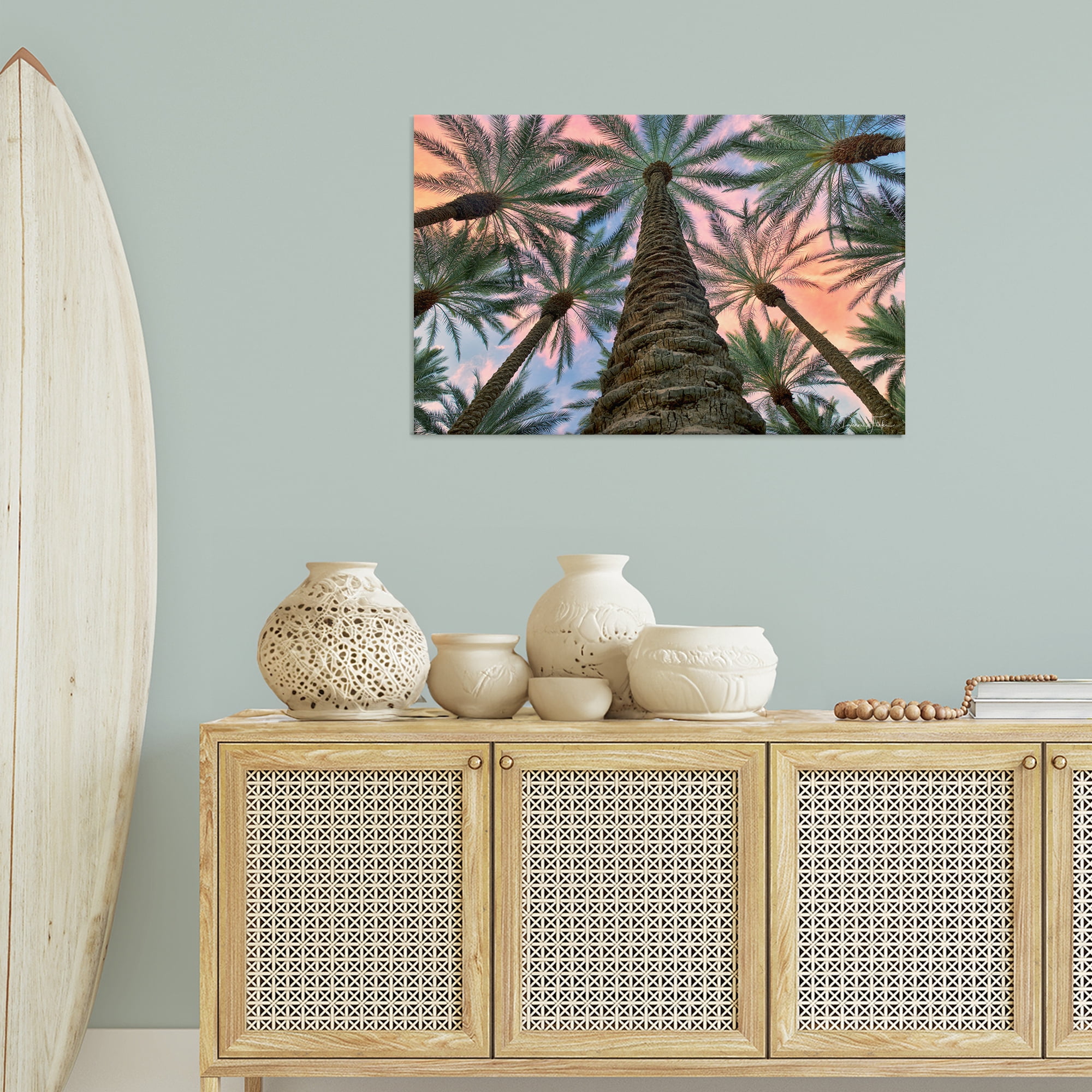 Stupell Industries Tall Overhead Palms Plants & Flowers Photography Wrapped Canvas Art Print Wall Art, 36 x 24